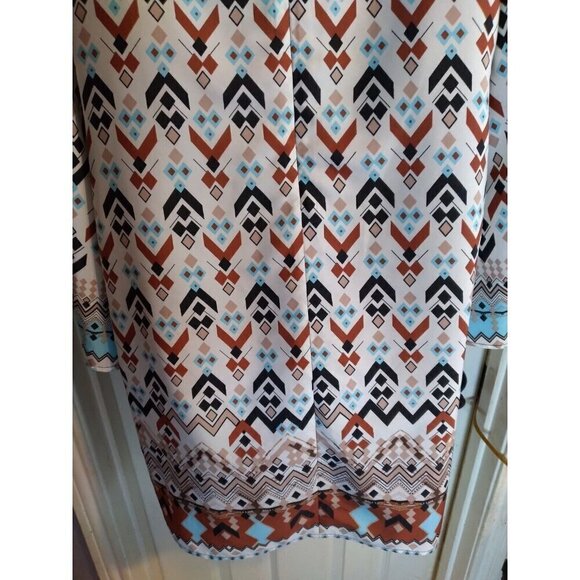 Rock 47 By Wrangler Tunic Dress Multicolored Southwestern Design Knee Length SzM - Picture 7 of 9